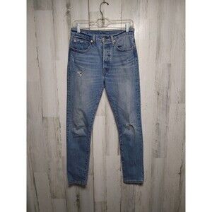 Levis 501 jeans women’s 26x30 Blue Distressed Straight Leg Button Fly (28x29)
